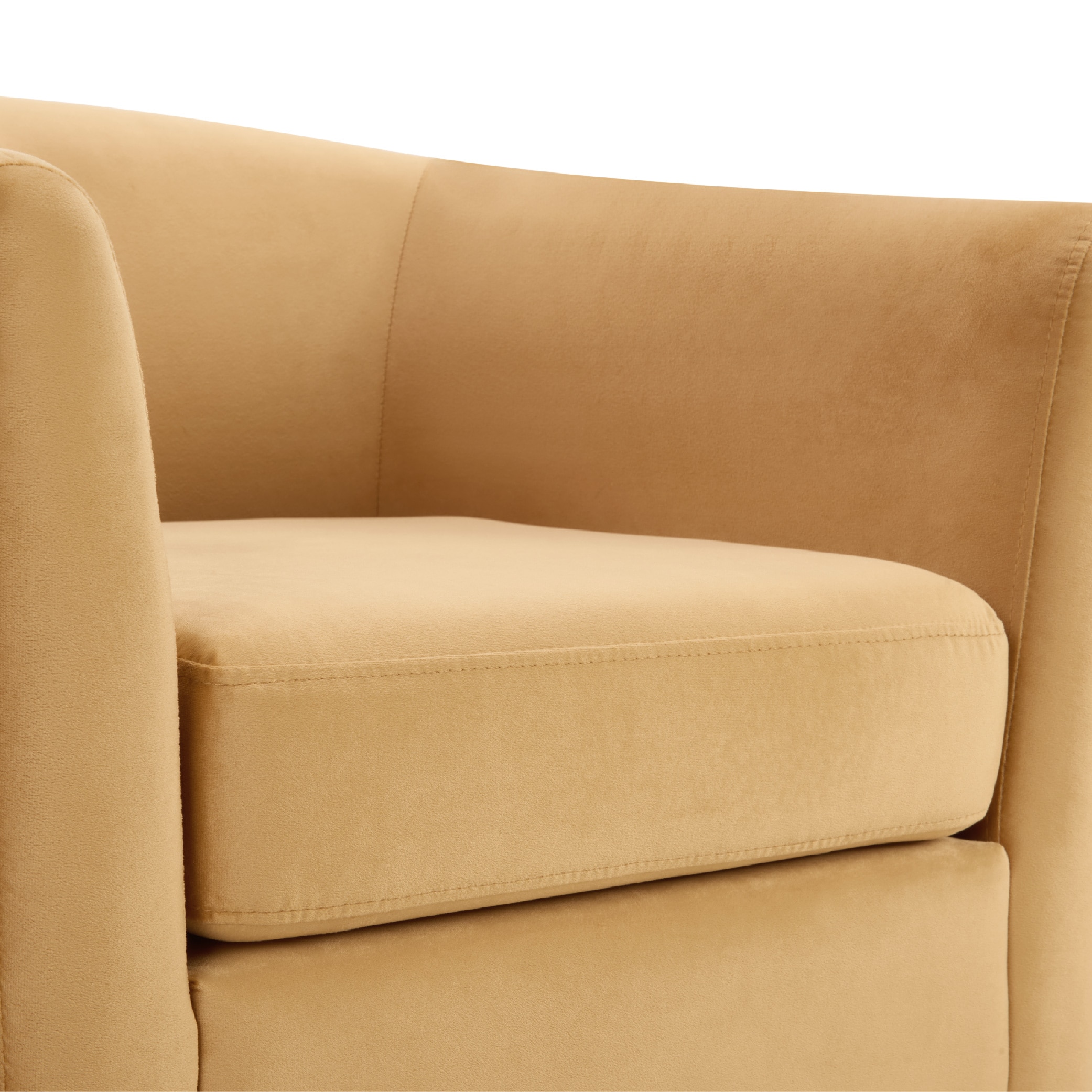 Velvet Accent Chair With Ottoman, Modern Barrel Chair Armchair For Living Room, Bedroom, Yellow_maomaolike.com